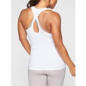 ATHLETA Women’s White Sleeveless Limitless Keyhole Tank Small #350511